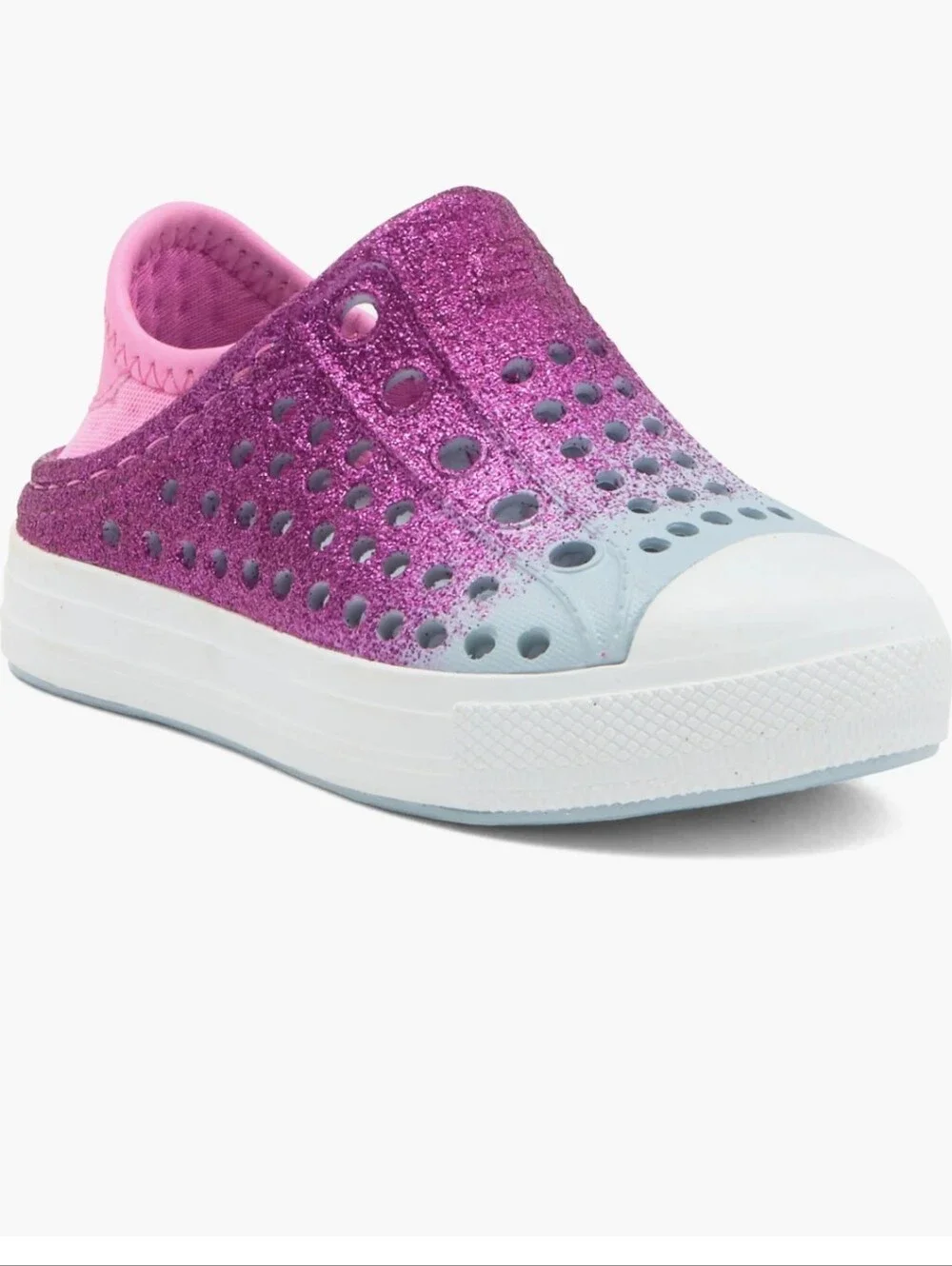NEW Sketchers Kids Sparkle Slip-On Water Shoes in Pink and Light Blue